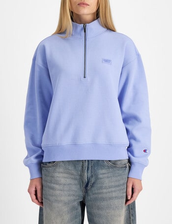 Champion Rochester Base Quarter Zip Sweatshirt, Pewter Blue product photo