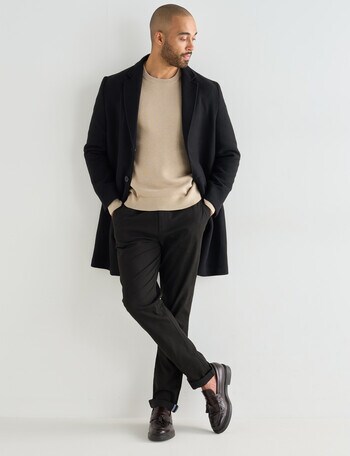 L+L Mason Car Coat, Black product photo