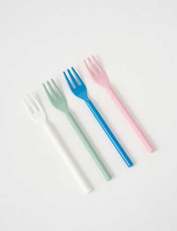 Porto Harper Enamel Cake Forks, Set of 4, Mixed product photo