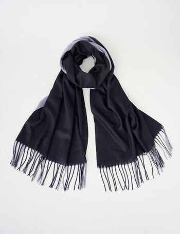 Boston + Bailey Two-Tone Tassel Scarf, Black & Grey product photo
