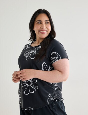 Zest Resort Curve Swim Top, Stencil Floral product photo