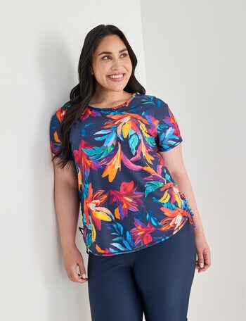Zest Resort Curve Swim Top, Sunset Floral product photo