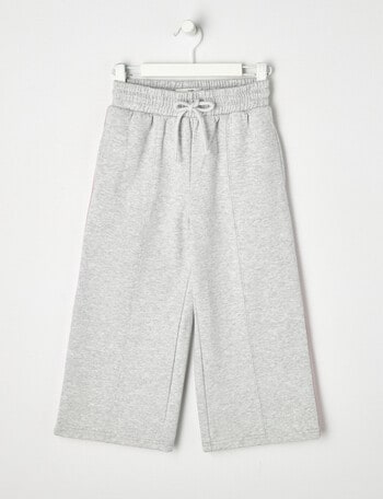 Mac & Ellie Tape Detail Wide Leg Trackpant, Grey Marle product photo
