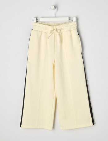 Mac & Ellie Tape Detail Wide Leg Trackpant, Vanilla product photo
