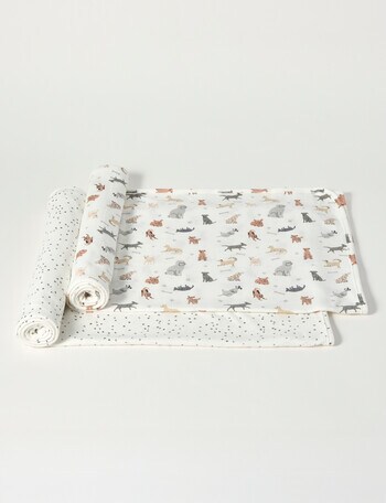 Little Bundle Jersey Wrap, 2-Pack, Puppies product photo