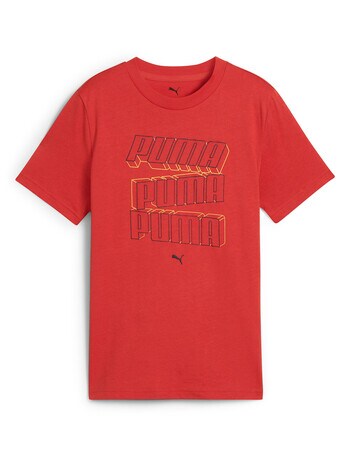 Puma Essentials Logo Short Sleeve Tee, Red Fire product photo