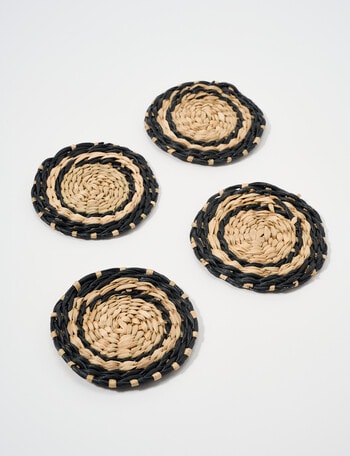 Bosa Billie Coasters, Set of 4, 10cm, Natural & Black product photo