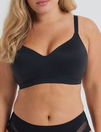 Perfects Alive Full Figure Wirefree Bra, Black, D-E product photo