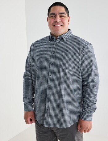Chisel King Size Flan Check Shirt, Light Navy product photo