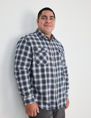 Chisel King Size Mini Check Shirt, Navy product photo