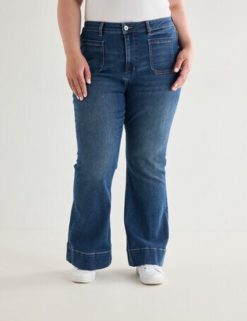 Denim Republic Curve Flared Jean, Mid Wash product photo
