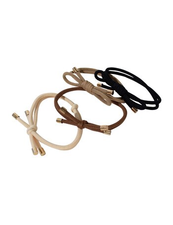 Adorn by Mae Elastics Bows, 4-Piece, Black & Browns product photo