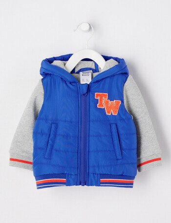 Teeny Weeny Hooded Puffer Jacket, Blue product photo