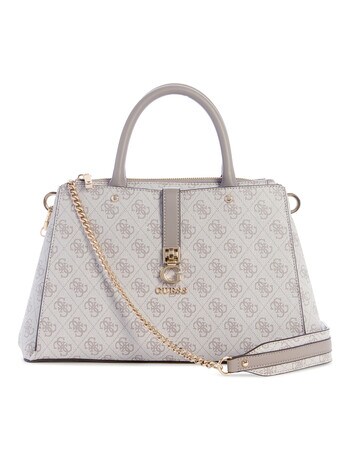 Guess Zamira Luxury Satchel, Dark Taupe Logo product photo