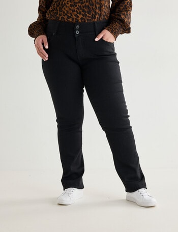Denim Republic Curve Straight Leg Jean, Jet Black product photo