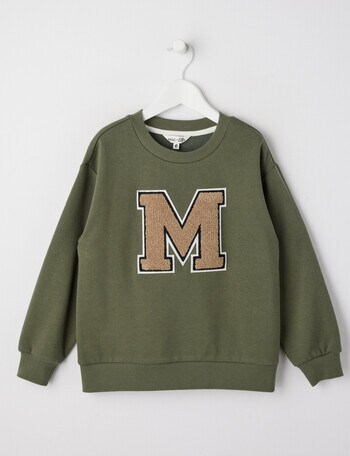 Mac & Ellie Oversized M Crew Sweatshirt, Khaki product photo