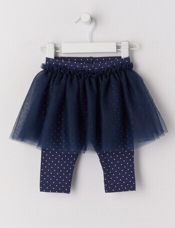 Teeny Weeny Dot Pants with Tutu Skirt, Navy product photo