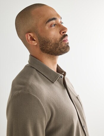 Gasoline Genji Waffle Long Shirt, Khaki product photo