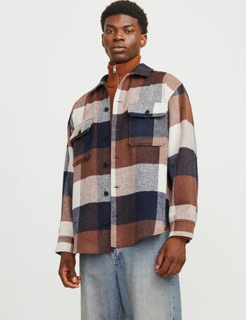 Jack & Jones Bradley Ollie Relaxed Fit Overshirt, Navy product photo