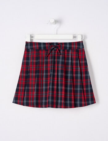 Mac & Ellie Check Pleat Skirt, Navy & Red product photo