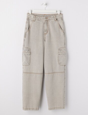 No Issue Baggy Denim Cargo Jean, Grey product photo