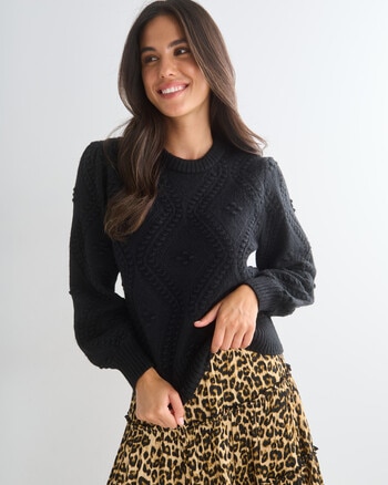 Whistle Textured Detail Jumper, Black product photo