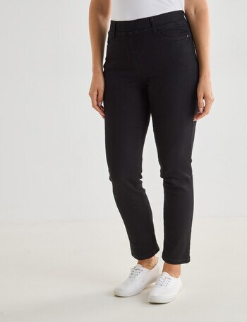 Ella J Pull-on Denim Jean, Black product photo