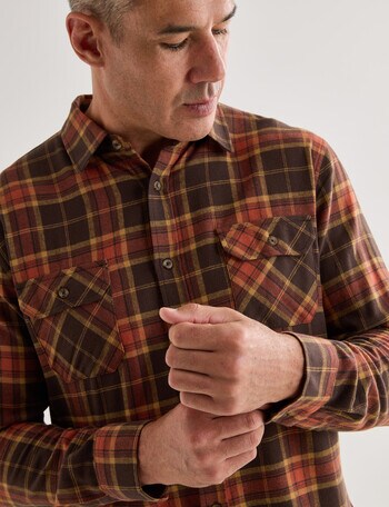 Kauri Trail Ross Long Sleeve Shirt, Dark Brown product photo