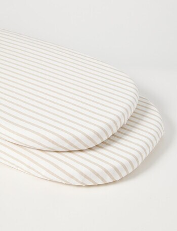Little Bundle Bedside Sleeper Fitted Sheets, 2-Pack, Sandy Stripe product photo