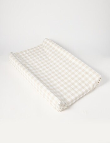 Little Bundle Change Pad Cover, Sandy Gingham product photo