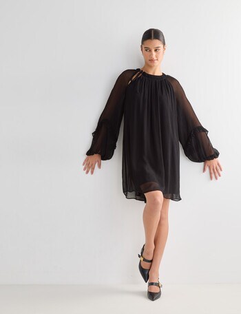 State of play Jolene Georgette Poet Dress, Black product photo