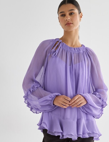 State of play Jolene Georgette Poet Blouse, Lilac product photo