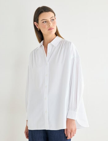 Jigsaw Ooona Gather Detail Shirt, White product photo