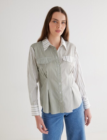 Mineral Gunner Multi Stripe Shirt, Khaki product photo