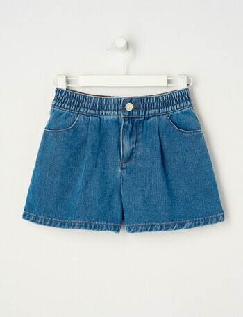 Mac & Ellie Loose Fit Denim Short, Mid Blue product photo