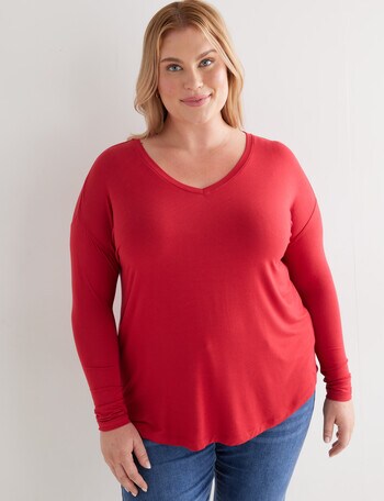 Bodycode Curve Long Sleeve Boxy Tee, Flame product photo