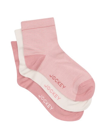 Jockey Woman Comfort Classic Bamboo Anklet, 3-Pack, Blush, Crisp & Melody, 3-8 product photo