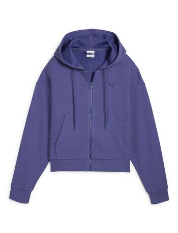 Puma HER Crop Full-Zip Hoodie, Blue Crystal product photo