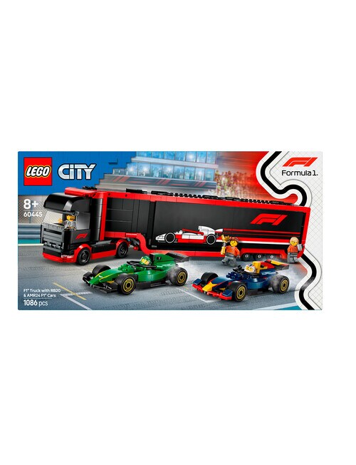 LEGO City F1® Truck with RB20 & AMR24 F1® Cars, 60445 product photo View 02 L