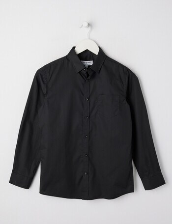 High Street Long Sleeve Formal Shirt, Black product photo