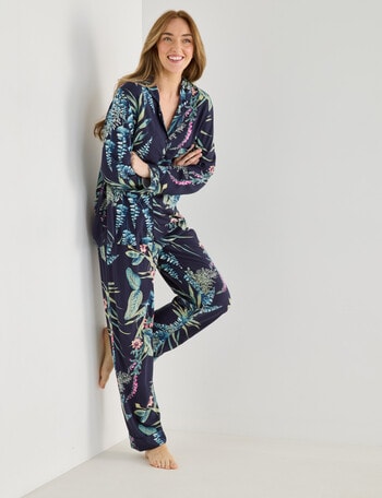 Whistle Sleep Classic Botanical PJ Set, Navy product photo