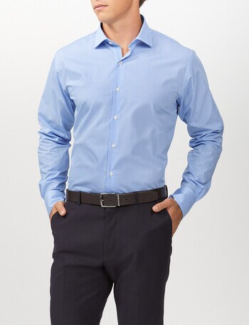 Van Heusen Gingham Check Tailored Shirt, Sky product photo