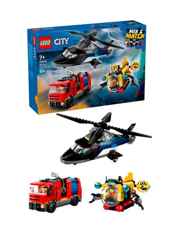 LEGO City Helicopter, Fire Truck & Submarine Remix, 60462 product photo