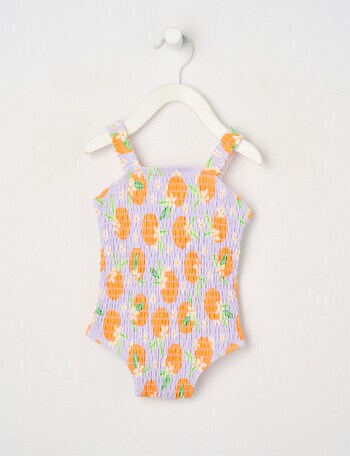 Teeny Weeny Oranges Sleeveless Swimsuit, Lilac product photo