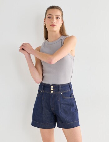 Mineral Hazel Rib Tank Top, Grey product photo