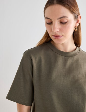 Mineral Boxy Short Sleeve Tee, Khaki product photo