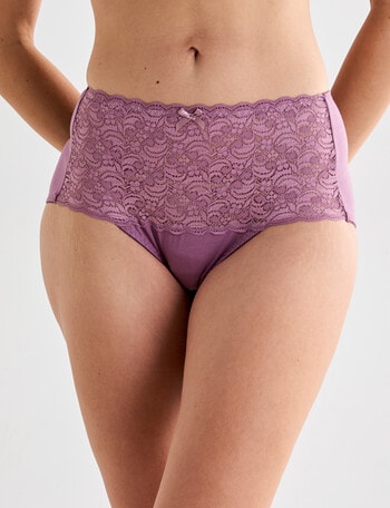 Lyric Cotton & Lace Top Full Brief, Violet product photo