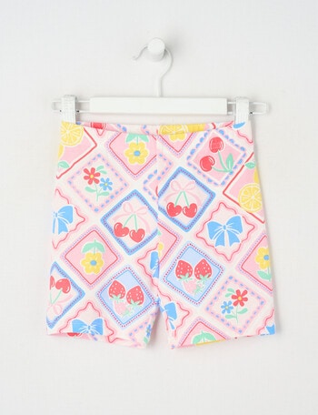 Mac & Ellie Fruity Floral Bike Short, Pink & White product photo