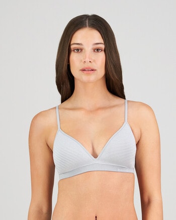 Bendon Simply Seamless Stripe Soft Cup Bra, Grey, AA-D product photo