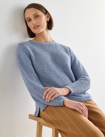 Jigsaw Christine Linen Blend Sweater, Light Blue product photo